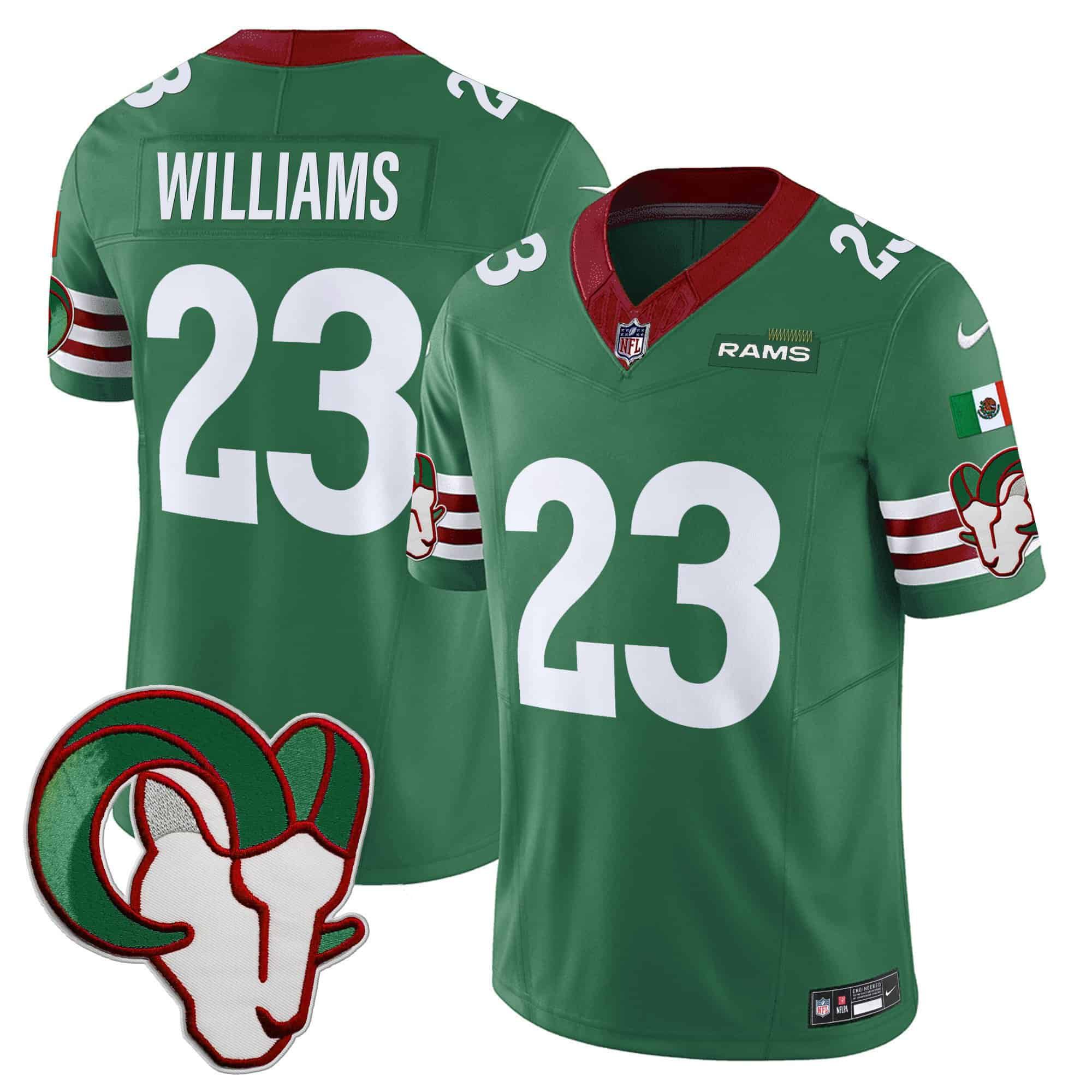Men Los Angeles Rams #23 Williams Green 2024 Nike Mexico Vapor Limited NFL Jersey